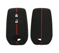 kwmobile Coque e Voiture Compatible avec Toyota 2/3 Button Aygo Yaris Cross RAV4 GR 2020-2024 Accessoire clé Voiture - Protection étui Souple en Silicone - Noir-Rouge