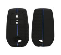 kwmobile Coque e Voiture Compatible avec Toyota 2/3 Button Aygo Yaris Cross RAV4 GR 2020-2024 Accessoire clé Voiture - Protection étui Souple en Silicone - Noir-Bleu