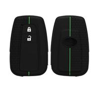 kwmobile Coque e Voiture Compatible avec Toyota 2-Bouton Smart Key Accessoire clé Voiture - Protection étui Souple en Silicone - Noir-Vert