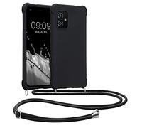 kwmobile Coque Collier Compatible avec ASUS Zenfone 8 Coque - Coque Housse en Silicone avec Collier Noir