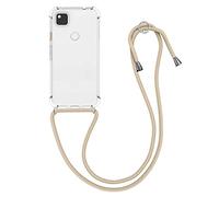 kwmobile Coque Collier Compatible avec Google Pixel 4a Coque - Housse de Protection en TPU avec Cordon Sangle - doré