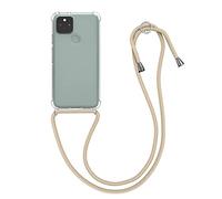 kwmobile Coque Collier Compatible avec Google Pixel 5 Coque - Housse de Protection en TPU avec Cordon Sangle - doré