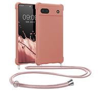 kwmobile Coque Collier Compatible avec Google Pixel 6a Coque - Coque Housse en Silicone avec Collier Nacre