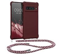 Kwmobile Coque Collier Compatible avec Google Pixel 7 Pro - Housse en Silicone avec Collier Bordeaux Violet
