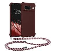 kwmobile Coque Collier Compatible avec Google Pixel 8 Coque - Coque Housse en Silicone avec Collier Bordeaux Violet