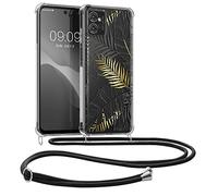 kwmobile Coque Collier Compatible avec Motorola Moto G32 Coque - Housse en Silicone avec Cordon de Collier - doré-Gris-Transparent