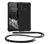 kwmobile Coque Collier Compatible avec Samsung Galaxy A20e Coque - Coque Housse en Silicone avec Collier Noir