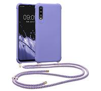 kwmobile Coque Collier Compatible avec Samsung Galaxy A50 Coque - Coque Housse en Silicone avec Collier Lavande