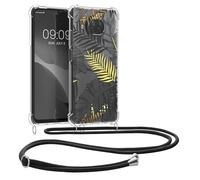 kwmobile Coque Collier Compatible avec Xiaomi Mi 10T Lite Coque - Housse en Silicone avec Cordon de Collier - Jaune-Gris-Transparent