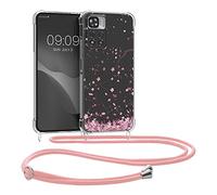 kwmobile Coque Collier Compatible avec Xiaomi Redmi Note 11 Pro+ 5G / Note 11 Pro Plus 5G Coque - Housse en Silicone avec Cordon de Collier - Rose Clair-Brun foncé-Transparent