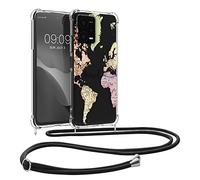 kwmobile Coque Collier Compatible avec Xiaomi Redmi Note 12 5G / POCO X5 5G Coque - Housse en Silicone avec Cordon de Collier - Noir-Multicolore-Transparent