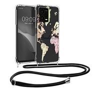 kwmobile Coque Collier Compatible avec Xiaomi Redmi Note 12 Pro+ 5G / Note 12 Pro Plus 5G Coque - Housse en Silicone avec Cordon de Collier - Noir-Multicolore-Transparent