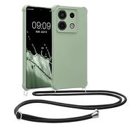 kwmobile Coque Collier Compatible avec Xiaomi Redmi Note 13 Pro 5G / Poco X6 5G - Coque Housse en Silicone avec Collier Vert Gris