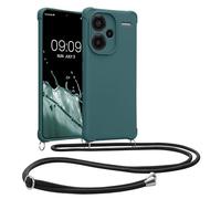 kwmobile Coque Collier Compatible avec Xiaomi Redmi Note 13 Pro+ 5G / Redmi Note 13 Pro Plus 5G - Coque Housse en Silicone avec Collier pétrole