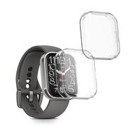 kwmobile Coque Compatible avec 22mm Amazfit Bip 6 / Bip 5 Unity/Bip 5 / GTS 3 / Balance 2 / Helio Strap Coque - 2X Étui Cadre écran en Silicone pour Fitness Tracker - Transparent