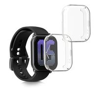 kwmobile Coque Compatible avec Amazfit Active (A2211) Coque - 2X Étui Cadre écran en Silicone pour Fitness Tracker - Transparent