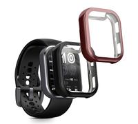 kwmobile Coque Compatible avec Amazfit Bip 6 Coque - 2X Étui Cadre écran en Silicone pour Fitness Tracker - Noir-Rose métallique