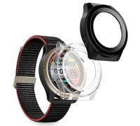 kwmobile Coque Compatible avec Amazfit Cheetah/Amazfit Cheetah Pro Coque - 2X Étui Cadre écran en Verre trempé pour Fitness Tracker - Transparent-Noir