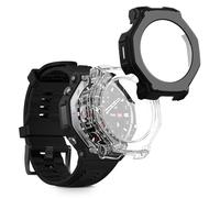 kwmobile Coque compatible avec Amazfit T-Rex3 Pro 44mm coque - 2x Étui cadre écran en verre trempé pour Fitness Tracker