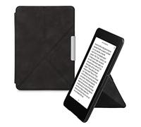 kwmobile Coque Compatible avec Amazon Kindle Paperwhite - Étui à Rabat en Simili Cuir avec Support et Fermeture Magnétique - Noir