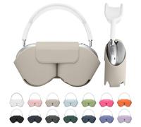 kwmobile Coque Compatible avec Apple AirPods Max/AirPods Max 2 Coque - Housse de Protection Souple en Polyester pour Casque Audio - avec Mode Veille - Gris Clair