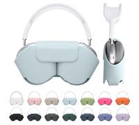 kwmobile Coque Compatible avec Apple AirPods Max/AirPods Max 2 Coque - Housse de Protection Souple en Polyester pour Casque Audio - avec Mode Veille - Bleu Clair