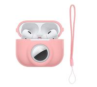 kwmobile Coque Compatible avec Apple Airpods Pro 2 Coque - Coque pour Écouteurs sans Fil en Silicone avec Support pour AirTag et Mousqueton - Rose Ancien