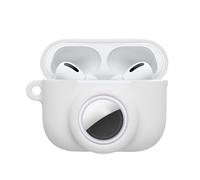 kwmobile Coque Compatible avec Apple Airpods Pro 3 Coque - Coque pour Écouteurs sans Fil en Silicone avec Support pour AirTag et Mousqueton - Blanc