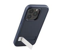 kwmobile Coque Compatible avec Apple iPhone 14 Pro Coque - Housse de Protection TPU avec Bumper et Fonction Support - Bleu foncé