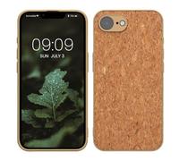 kwmobile Coque Compatible avec Apple iPhone 17e / iPhone 16e - Housse de téléphone Protection Souple en TPU Silicone et liège - Marron Clair