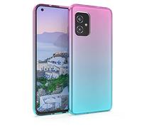 kwmobile Coque Compatible avec ASUS Zenfone 8 - Étui de Protection Souple en Silicone - Tons Pastel Fuchsia-Bleu-Transparent