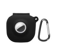kwmobile Coque Compatible avec Beats Fit Pro Coque - Coque pour Écouteurs sans Fil en Silicone avec Support pour AirTag et Mousqueton - Noir