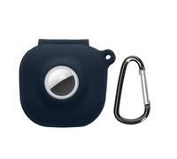 kwmobile Coque Compatible avec Beats Fit Pro Coque - Coque pour Écouteurs sans Fil en Silicone avec Support pour AirTag et Mousqueton - Bleu foncé