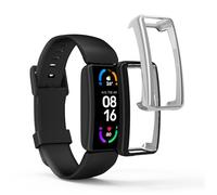 kwmobile Coque Compatible avec Fitbit Inspire 3 / Inspire 2 / Ace 3 Coque - 2X Étui Cadre écran en Silicone pour Fitness Tracker - Noir-argenté