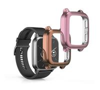 kwmobile Coque Compatible avec Garmin Venu Sq 2 Music/Sq 2 Coque - 2X Étui Cadre écran en Silicone pour Fitness Tracker - Rose Ancien-Or Rose