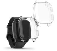 kwmobile Coque Compatible avec Garmin Venu Sq Music/Sq Coque - 2X Étui Cadre écran en Silicone pour Fitness Tracker - Transparent