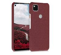 kwmobile Coque Compatible avec Google Pixel 4a - Coque Housse de Protection en Tissu Textile - Corail