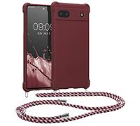 Kwmobile Coque Compatible avec Google Pixel 6a - Housse en Silicone avec Collier Bordeaux Violet