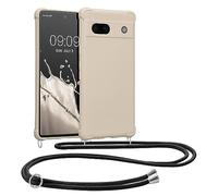 Kwmobile Coque Compatible avec Google Pixel 7a - Housse en Silicone avec Collier Crème