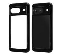 kwmobile Coque Compatible avec Google Pixel 8 - Étui Rigide avec Bord en TPU Flexible - Protection Antichoc pour Téléphone Portable - Noir-Transparent