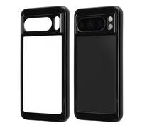 kwmobile Coque Compatible avec Google Pixel 8 Pro - Étui Rigide avec Bord en TPU Flexible - Protection Antichoc pour Téléphone Portable - Noir-Transparent
