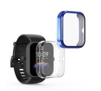 kwmobile Coque Compatible avec Huami Amazfit Bip 3 / Bip 3 Pro Coque - 2X Étui Cadre écran en Silicone pour Fitness Tracker - Transparent-Bleu foncé