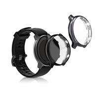 kwmobile Coque Compatible avec Huami Amazfit GTR 2 / 2e Coque - 2X Étui Cadre écran en Silicone pour Fitness Tracker - Noir-Gris
