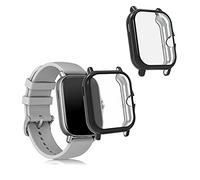 kwmobile Coque Compatible avec Huami Amazfit GTS 3 / GTS 2 / GTS 2e Coque - 2X Étui Cadre écran en Silicone pour Fitness Tracker - Noir
