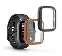 kwmobile Coque Compatible avec Huami Amazfit GTS 4 Mini Coque - 2X Étui Cadre écran en Silicone pour Fitness Tracker - Noir-Or Rose
