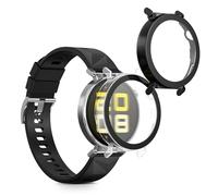 kwmobile Coque Compatible avec Huawei Watch GT5 41mm Coque - 2X Étui Cadre écran en Verre trempé pour Fitness Tracker - Transparent-Noir