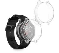 kwmobile Coque Compatible avec OnePlus Watch 2 / Oppo Watch X Coque - 2X Étui Cadre écran en Silicone pour Fitness Tracker - Transparent