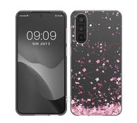 kwmobile Coque Compatible avec Samsung Galaxy A56 5G - Housse de téléphone Protection Souple en TPU - Rose Clair-Brun foncé-Transparent