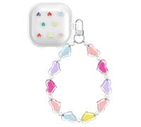 kwmobile Coque Compatible avec Samsung Galaxy Buds FE Coque - Housse en Silicone Souple pour Écouteurs sans Fil avec Dragonne - Transparent-Multicolore