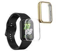 kwmobile Coque Compatible avec Samsung Galaxy Fit 3 Coque - 2X Étui Cadre écran en Silicone pour Fitness Tracker - Transparent-doré